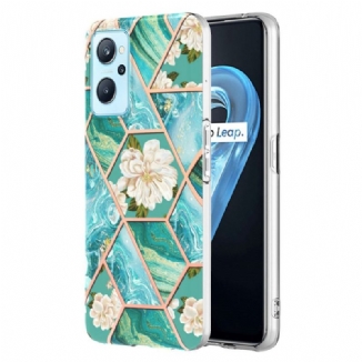 Capa Para Realme 9i Mármore Geométrico E Flores