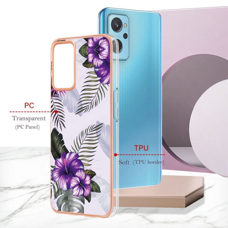 Capa Para Realme 9i Mini Flores Roxas