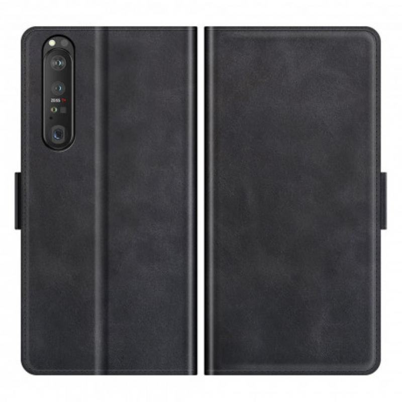 Capa De Couro Para Sony Xperia 1 III Flip Aba Dupla Clássica