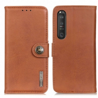 Capa De Couro Para Sony Xperia 1 III Imitação De Couro Khazneh