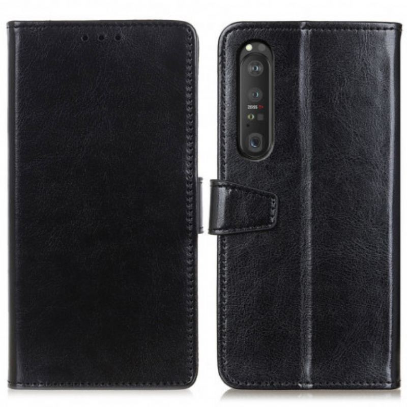 Capa Em Pele Para Sony Xperia 1 III Efeito Couro Clássico