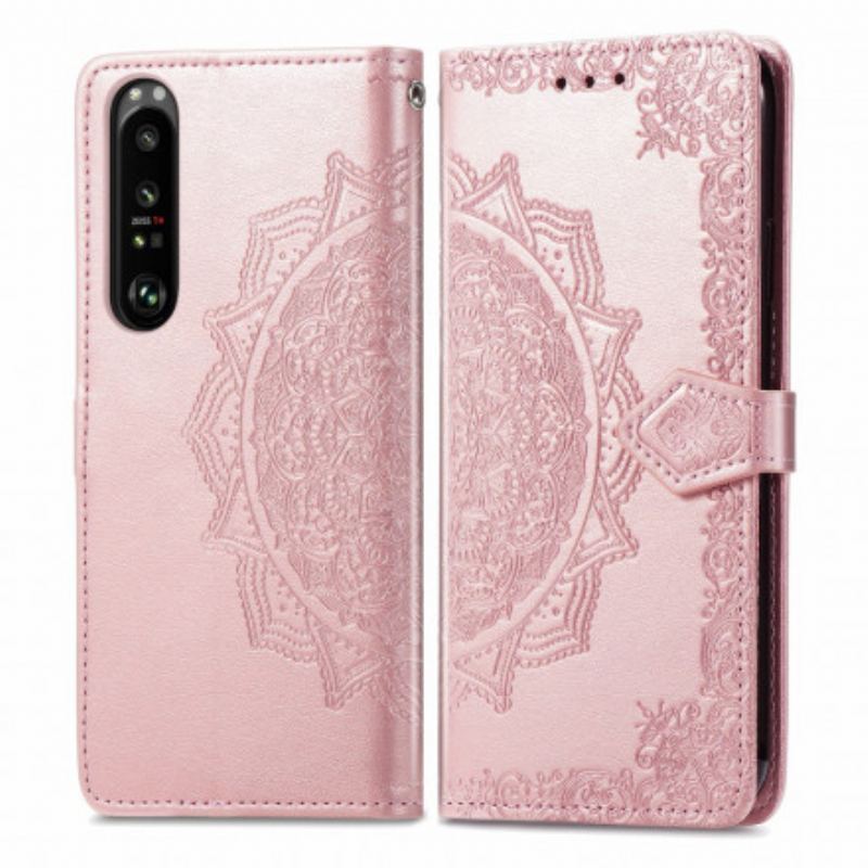 Capa Em Pele Para Sony Xperia 1 III Mandala Idade Média