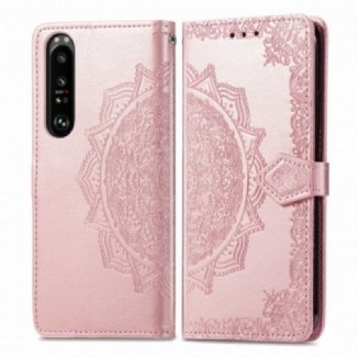 Capa Em Pele Para Sony Xperia 1 III Mandala Idade Média