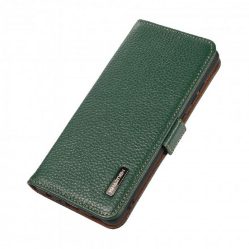 Capa Flip Para Sony Xperia 1 III Couro De Lichia Khazneh Rfid