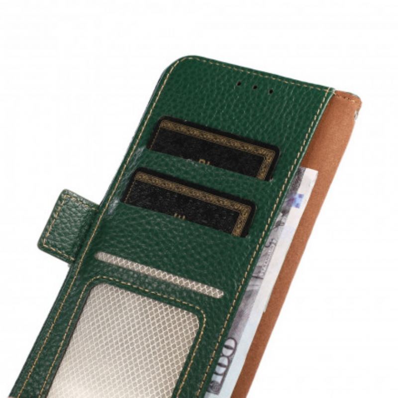 Capa Flip Para Sony Xperia 1 III Couro De Lichia Khazneh Rfid