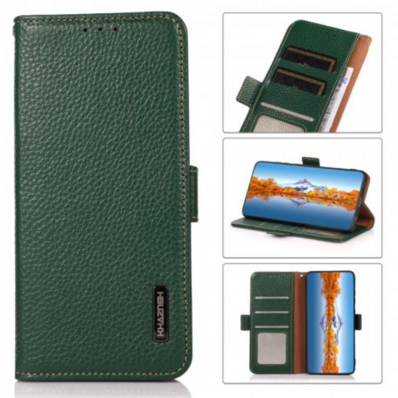 Capa Flip Para Sony Xperia 1 III Couro De Lichia Khazneh Rfid