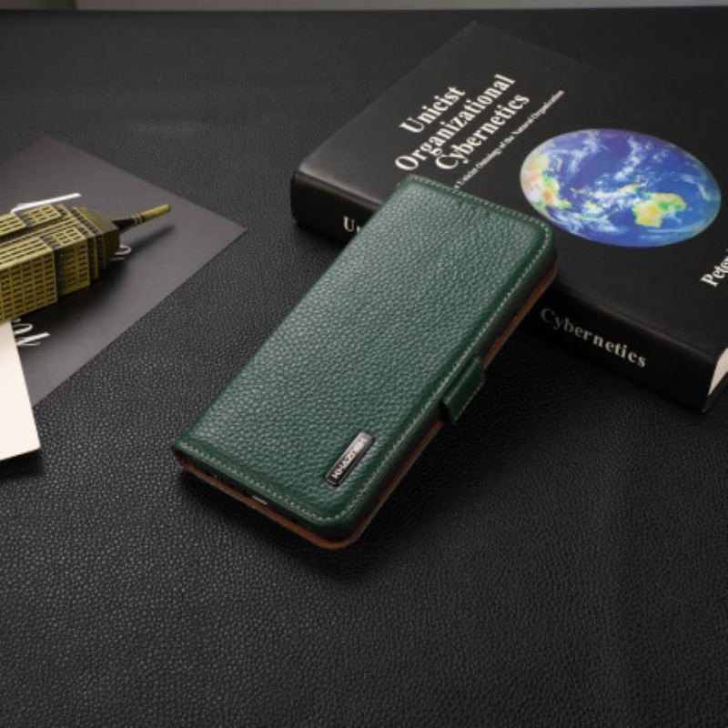 Capa Flip Para Sony Xperia 1 III Couro De Lichia Khazneh Rfid