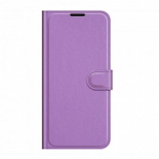 Capa Folio Para Sony Xperia 1 III Efeito Lichia Clássico