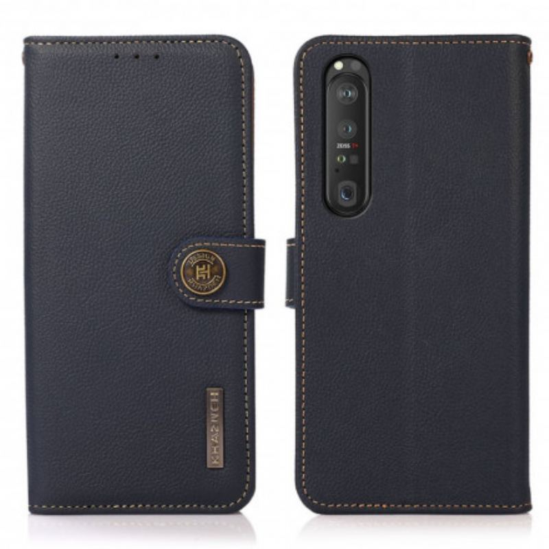 Capa Folio Para Sony Xperia 1 III Imitação De Couro Khazneh Rfid