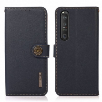 Capa Folio Para Sony Xperia 1 III Imitação De Couro Khazneh Rfid