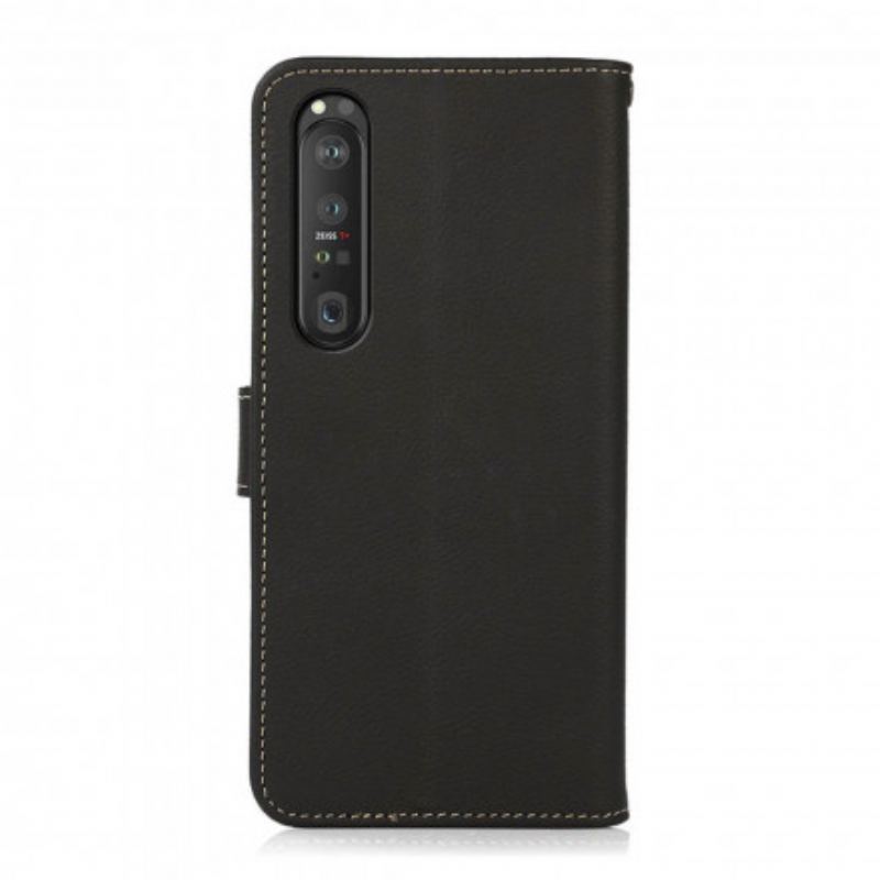 Capa Folio Para Sony Xperia 1 III Imitação De Couro Khazneh Rfid