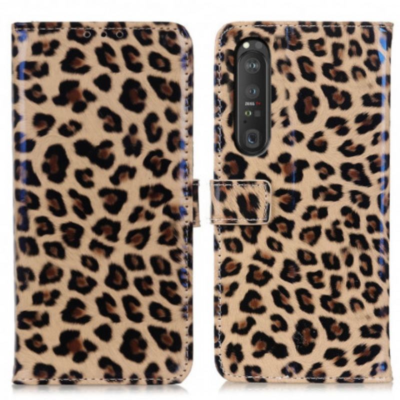 Capa Folio Para Sony Xperia 1 III Leopardo