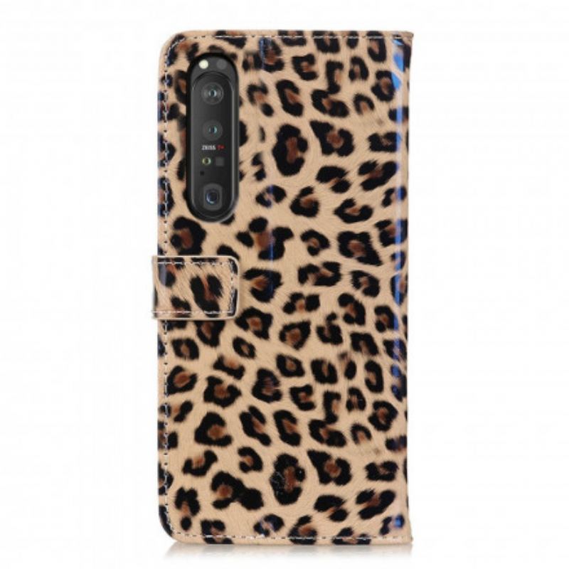 Capa Folio Para Sony Xperia 1 III Leopardo