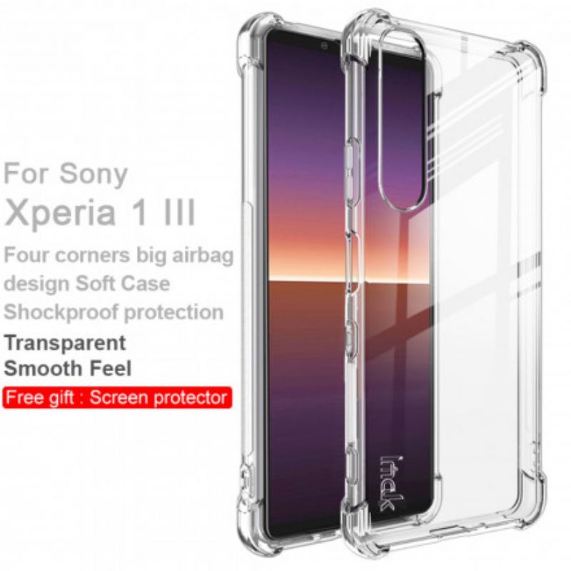 Capa Para Sony Xperia 1 III Transparente Com Filme De Tela Imak