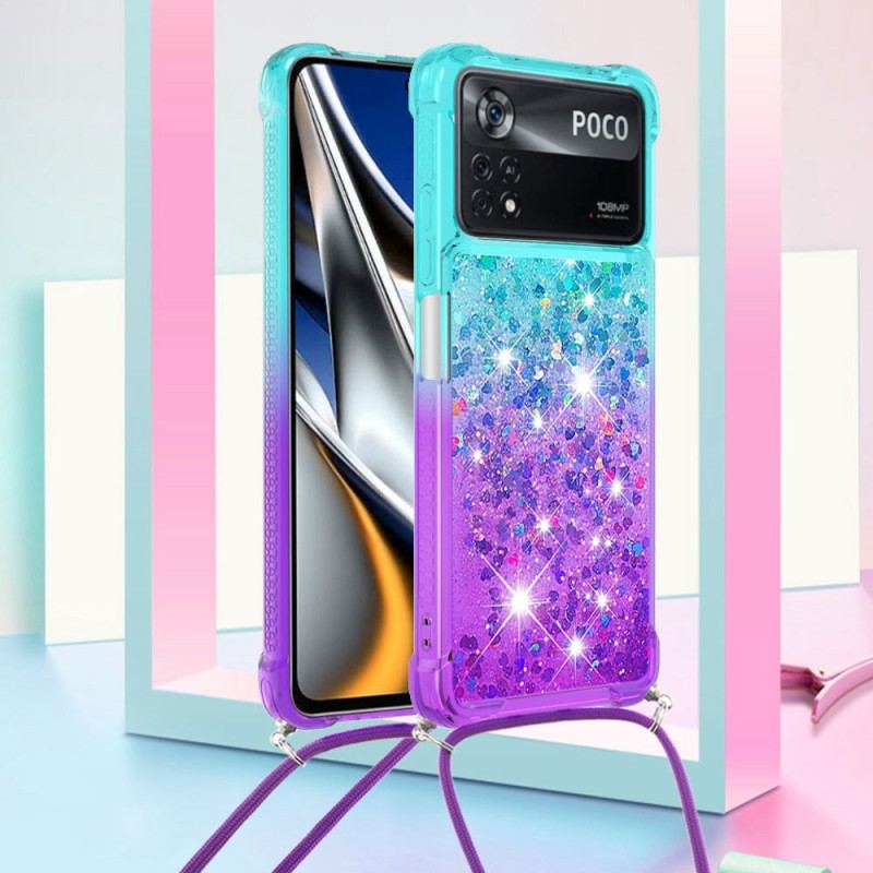 Capa De Celular Para Poco X4 Pro 5G De celular Cordão De Silicone Brilhante