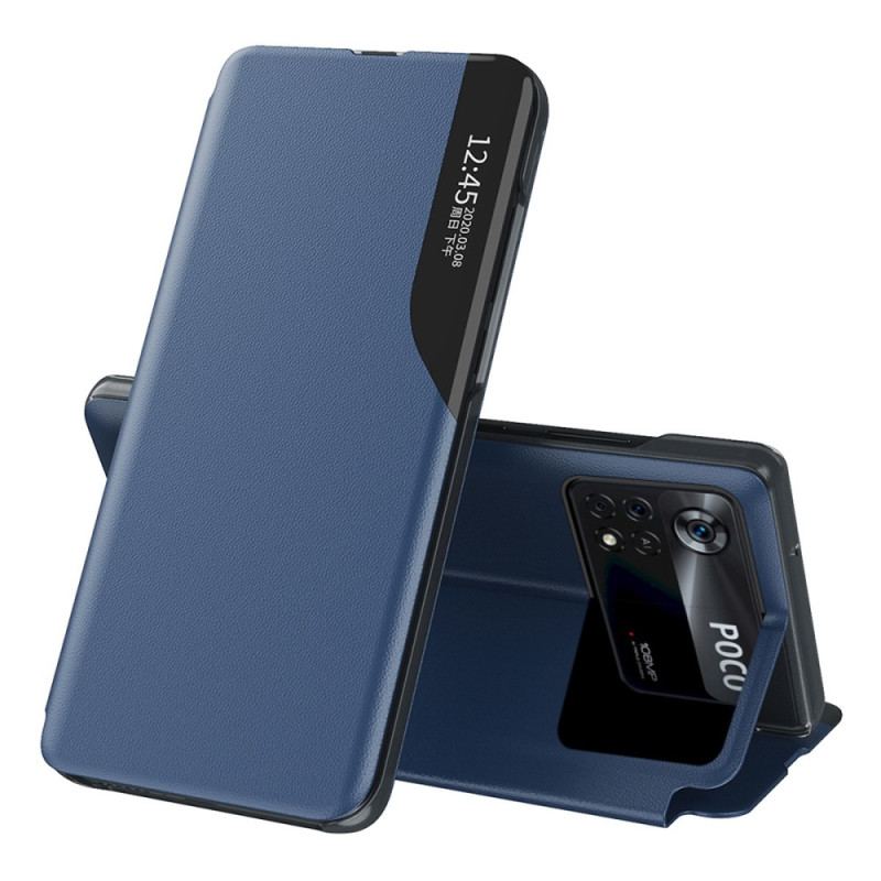 Capa De Celular Para Poco X4 Pro 5G Couro Sintético Texturizado