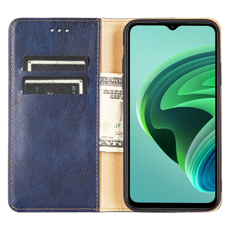 Capa De Celular Para Poco X4 Pro 5G Flip Costura De Couro Falso