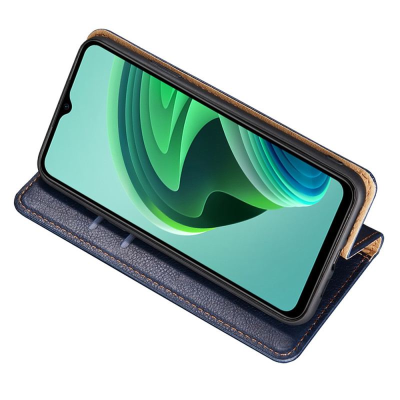 Capa De Celular Para Poco X4 Pro 5G Flip Costura De Couro Falso