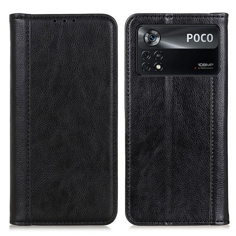 Capa De Celular Para Poco X4 Pro 5G Flip Couro Rachado