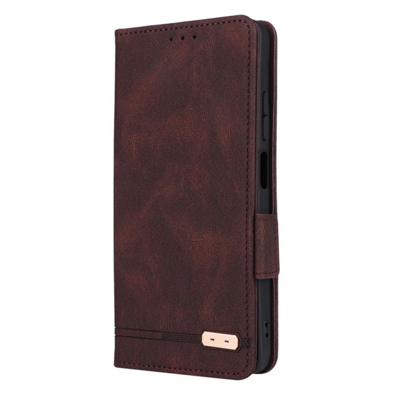 Capa De Celular Para Poco X4 Pro 5G Flip Efeito Couro Elegante