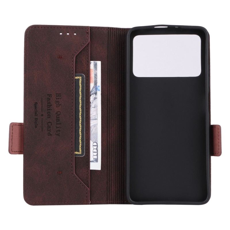 Capa De Celular Para Poco X4 Pro 5G Flip Efeito Couro Elegante