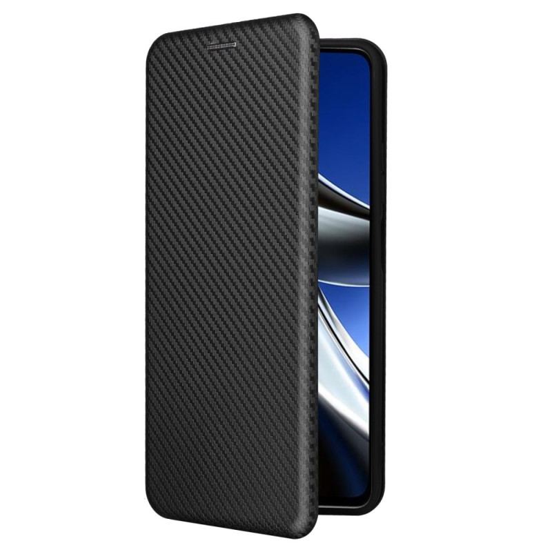 Capa De Celular Para Poco X4 Pro 5G Flip Fibra De Carbono Colorida