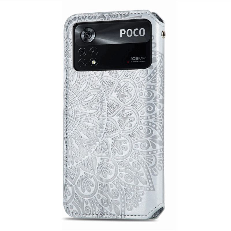 Capa De Celular Para Poco X4 Pro 5G Flip Folhas Tribais