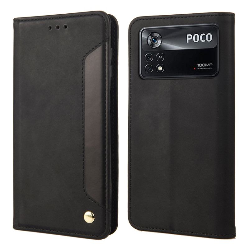 Capa De Celular Para Poco X4 Pro 5G Flip Sensação De Pele