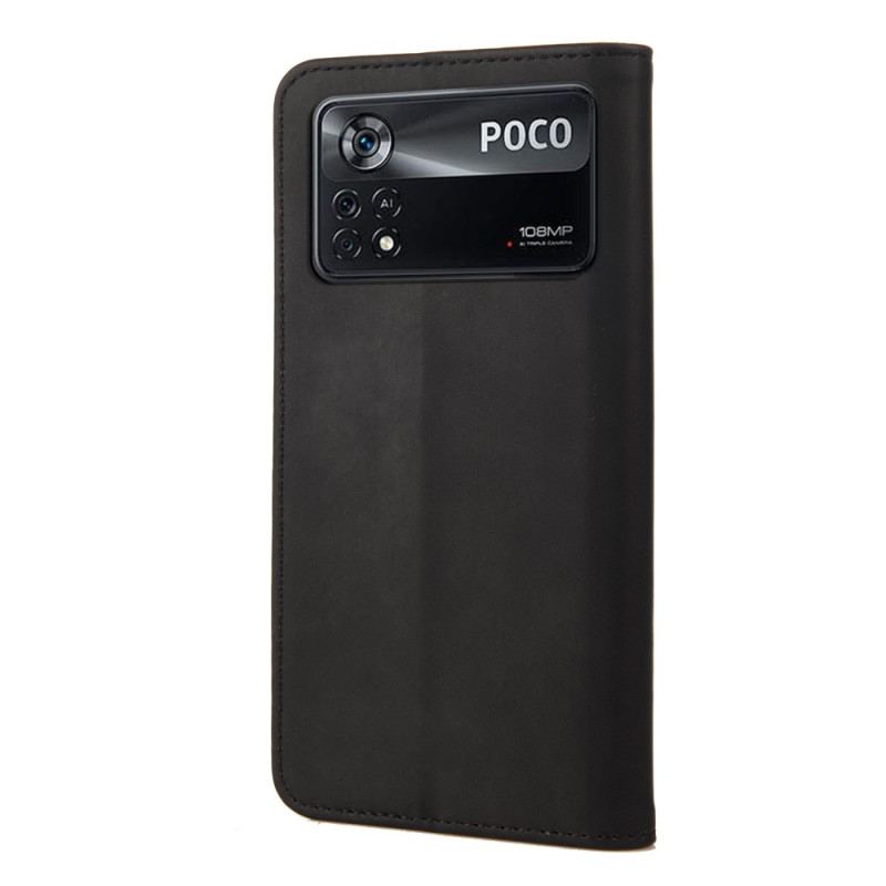 Capa De Celular Para Poco X4 Pro 5G Flip Sensação De Pele