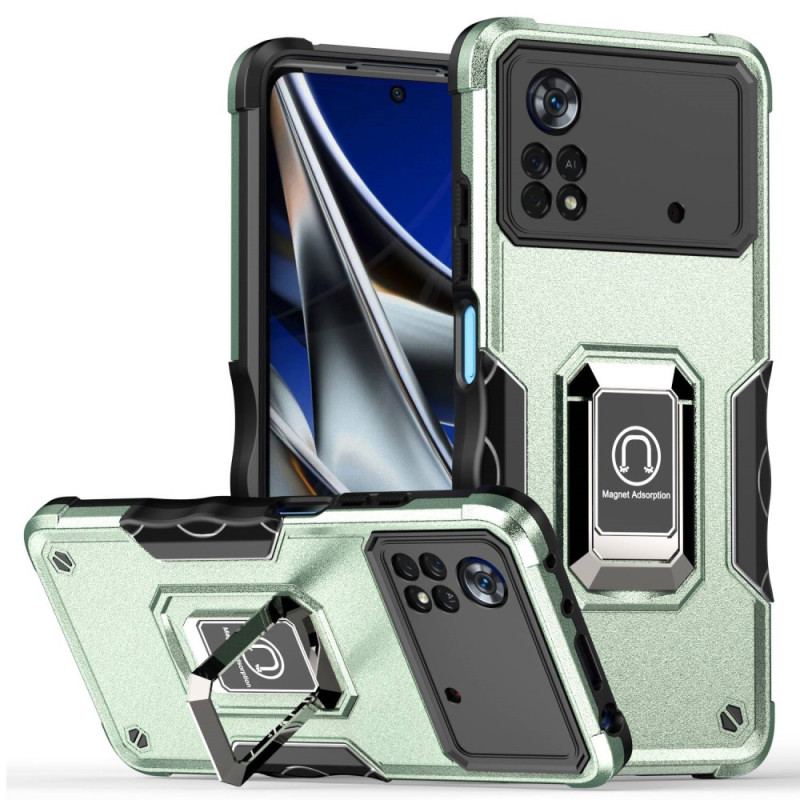 Capa De Celular Para Poco X4 Pro 5G Suporte De Anel De Efeito De Metal