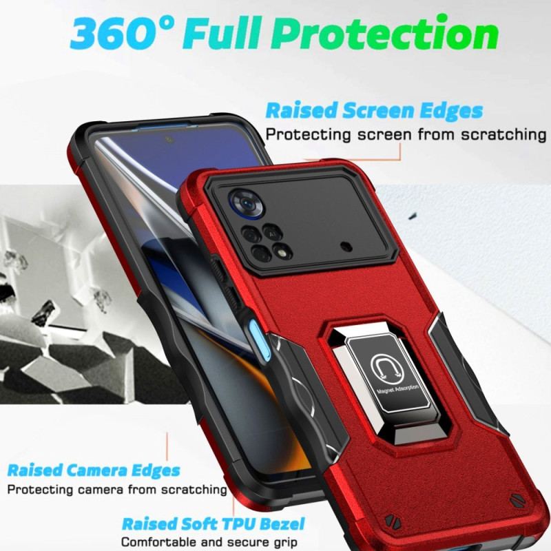 Capa De Celular Para Poco X4 Pro 5G Suporte De Anel De Efeito De Metal