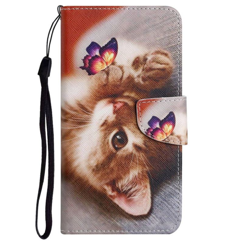 Capa De Couro Para Poco X4 Pro 5G De Cordão Apenas Gatos Tangas