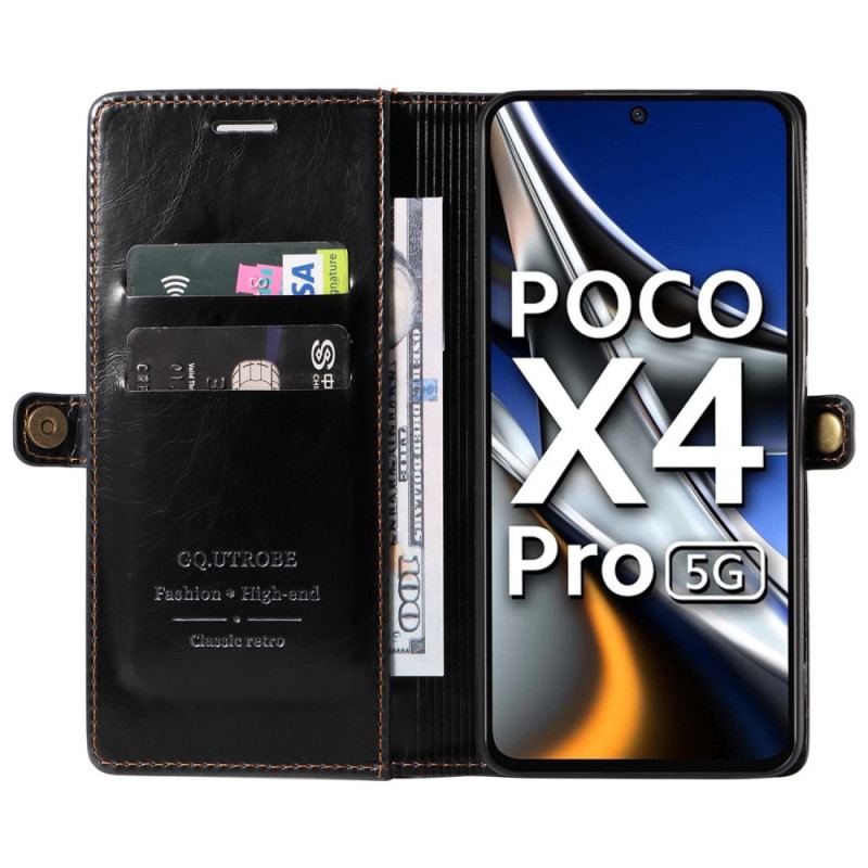 Capa De Couro Para Poco X4 Pro 5G Efeito Couro Encerado Gq.utrobe