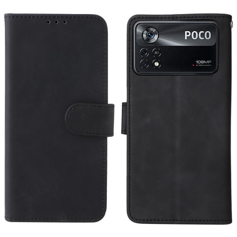 Capa De Couro Para Poco X4 Pro 5G Estilo De Couro Liso