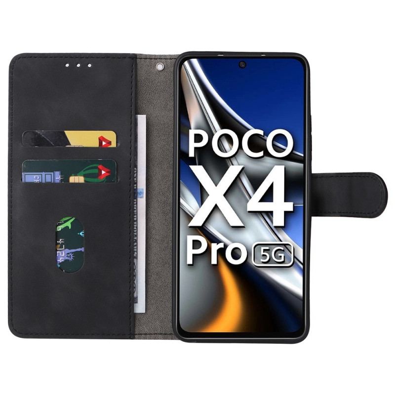 Capa De Couro Para Poco X4 Pro 5G Estilo De Couro Liso