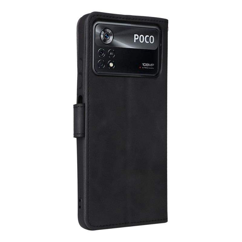 Capa De Couro Para Poco X4 Pro 5G Estilo De Couro Liso