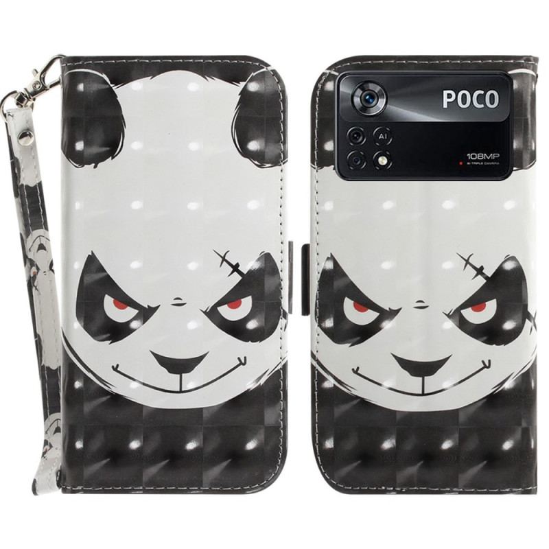 Capa De Couro Para Poco X4 Pro 5G Panda Bravo