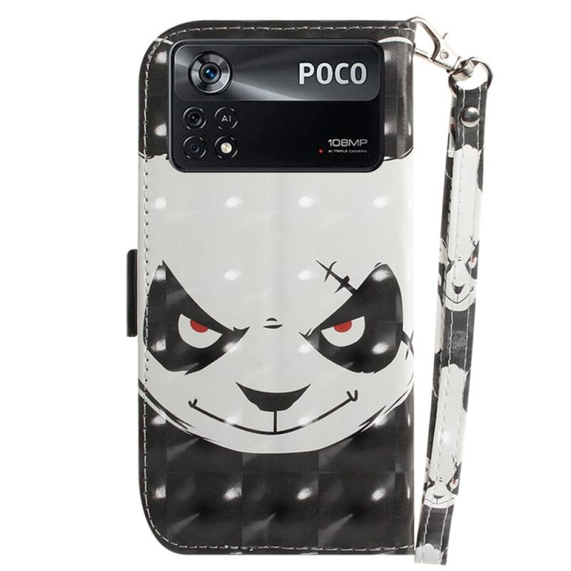 Capa De Couro Para Poco X4 Pro 5G Panda Bravo