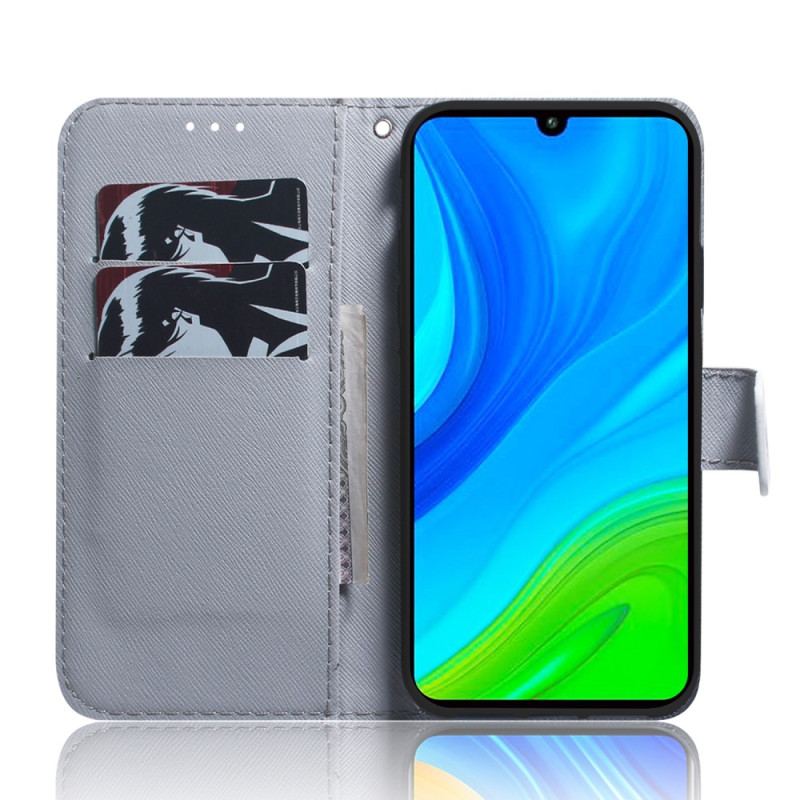 Capa Em Pele Para Poco X4 Pro 5G Corujas Pintando