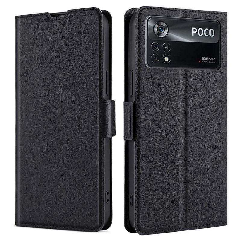 Capa Em Pele Para Poco X4 Pro 5G Estilo De Couro Ultrafino