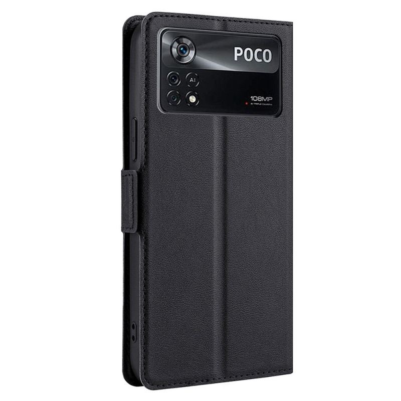 Capa Em Pele Para Poco X4 Pro 5G Estilo De Couro Ultrafino