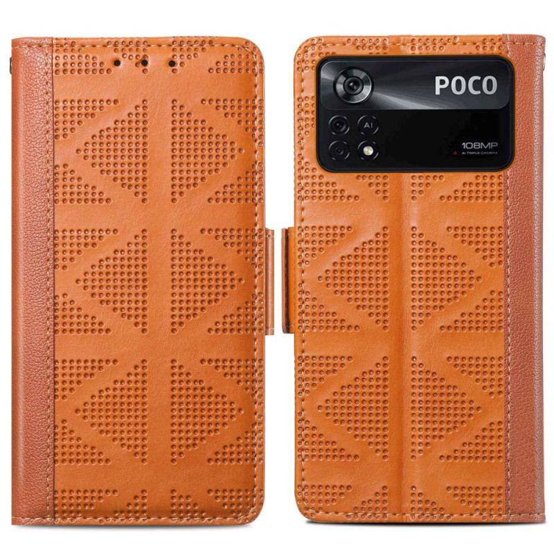 Capa Em Pele Para Poco X4 Pro 5G Estilo Vintage