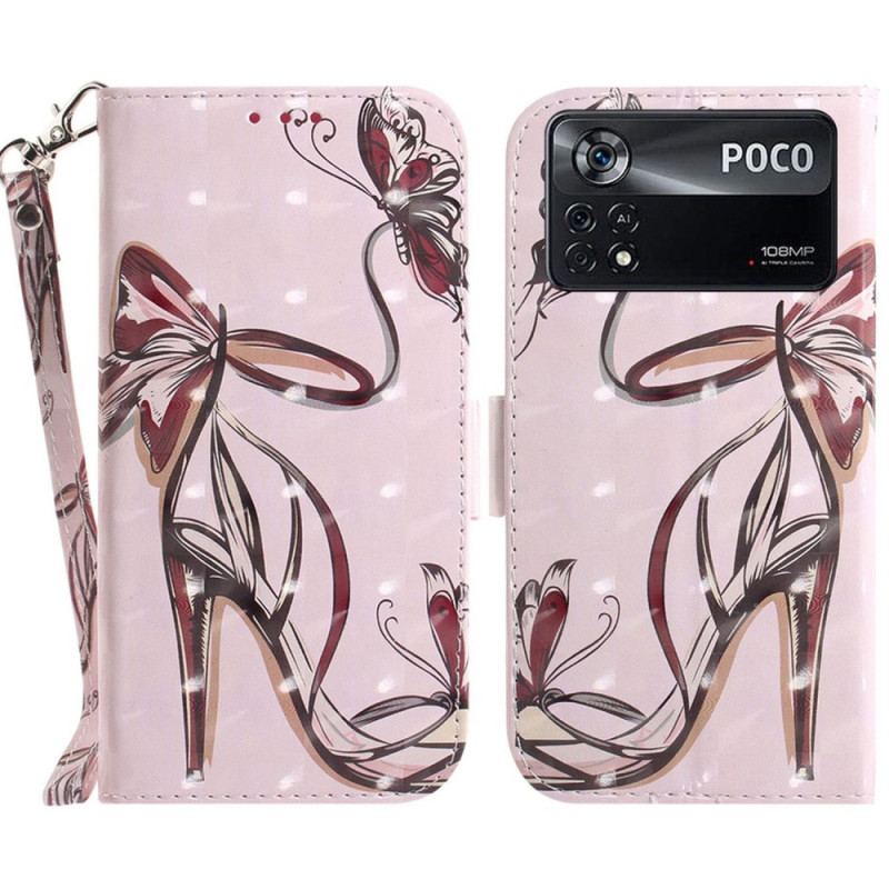 Capa Flip Para Poco X4 Pro 5G De Cordão Bomba Strappy