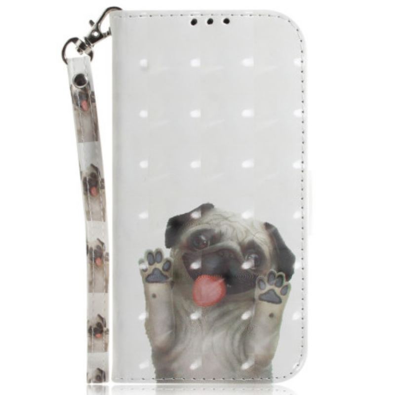 Capa Flip Para Poco X4 Pro 5G De Cordão Cachorro Tanga