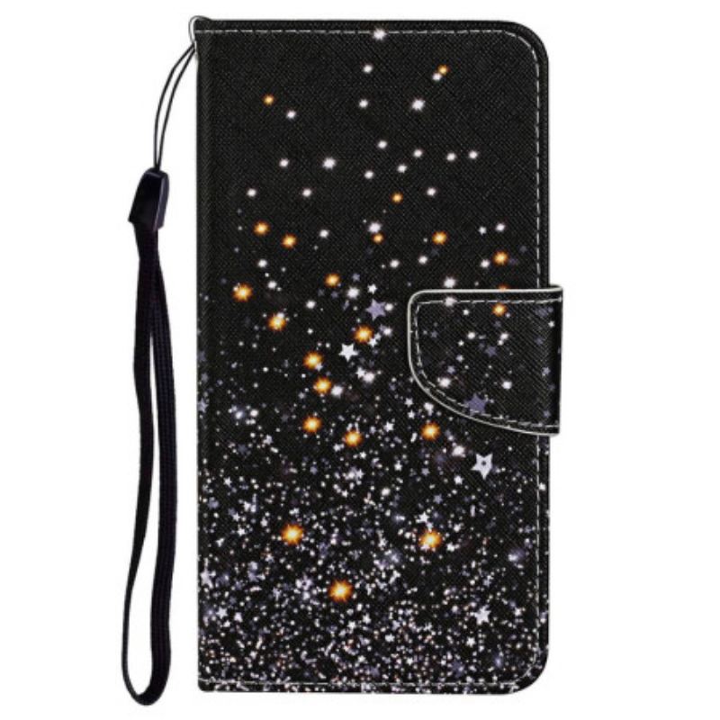 Capa Flip Para Poco X4 Pro 5G De Cordão Efeito Strappy Glitter