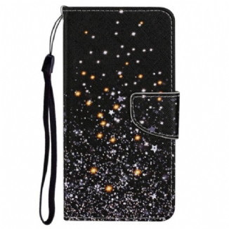 Capa Flip Para Poco X4 Pro 5G De Cordão Efeito Strappy Glitter