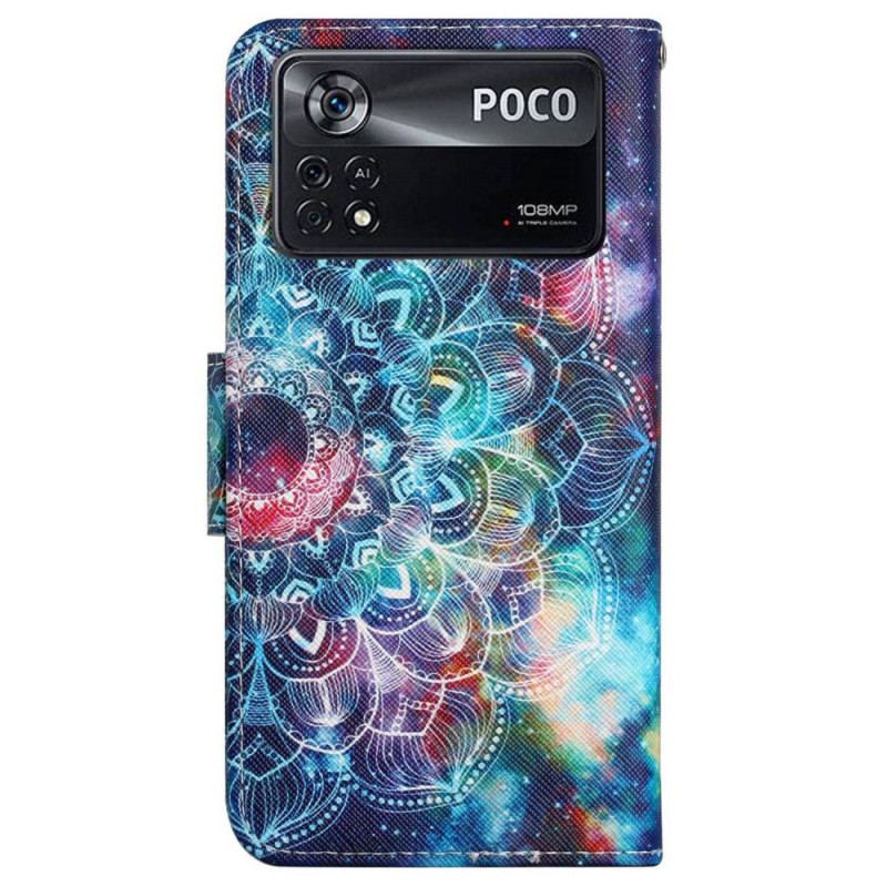 Capa Flip Para Poco X4 Pro 5G De Cordão Mandala Strappy