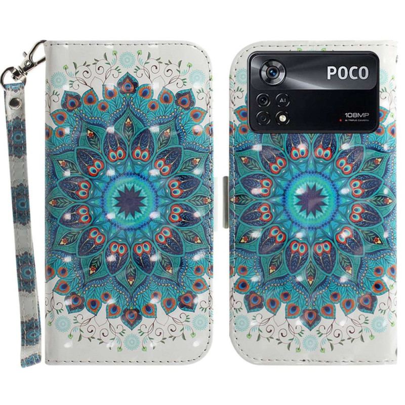 Capa Flip Para Poco X4 Pro 5G De Cordão Mandala Strappy