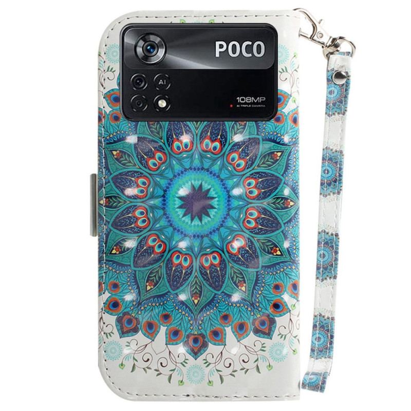 Capa Flip Para Poco X4 Pro 5G De Cordão Mandala Strappy