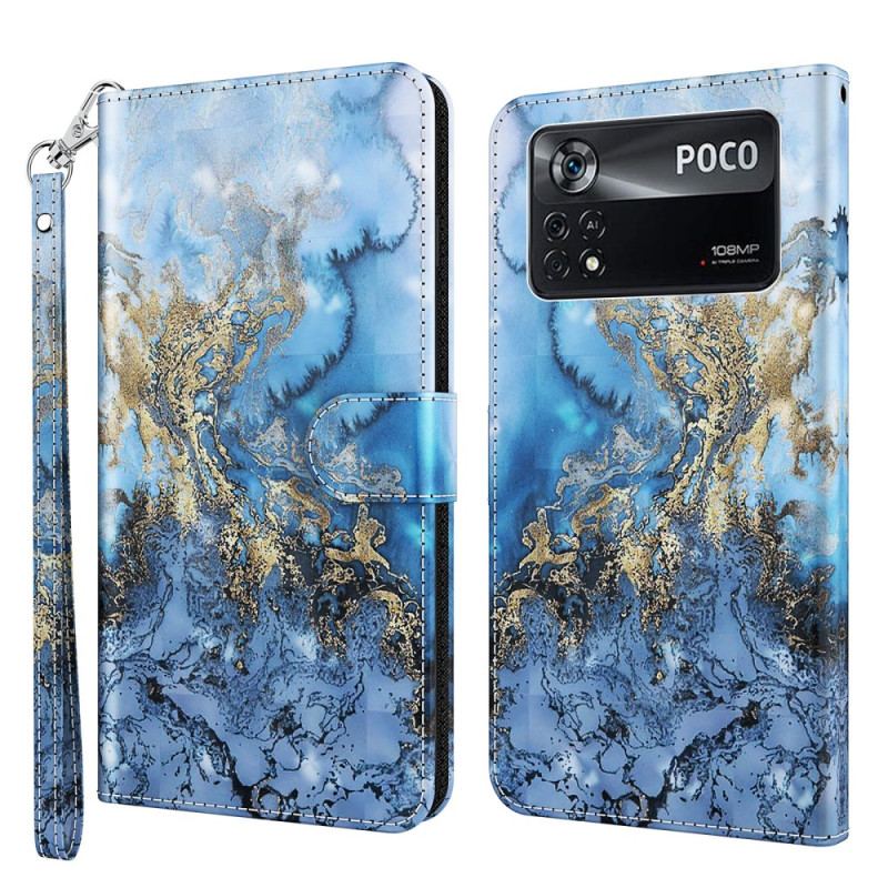 Capa Flip Para Poco X4 Pro 5G De Cordão Strap Art